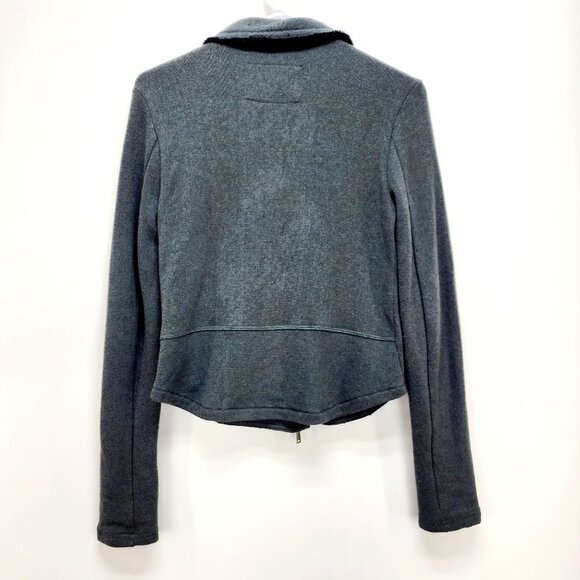 Anthropologie SATURDAY SUNDAY WOMEN'S FLEECE KNIT MOTORCYCLE JACKET green Size X - Picture 13 of 13